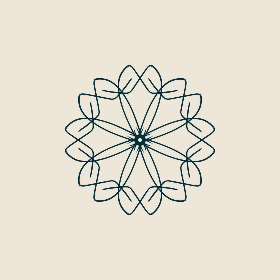 abstract dark green and cream floral mandala logo. suitable for elegant and luxury ornamental symbol vector