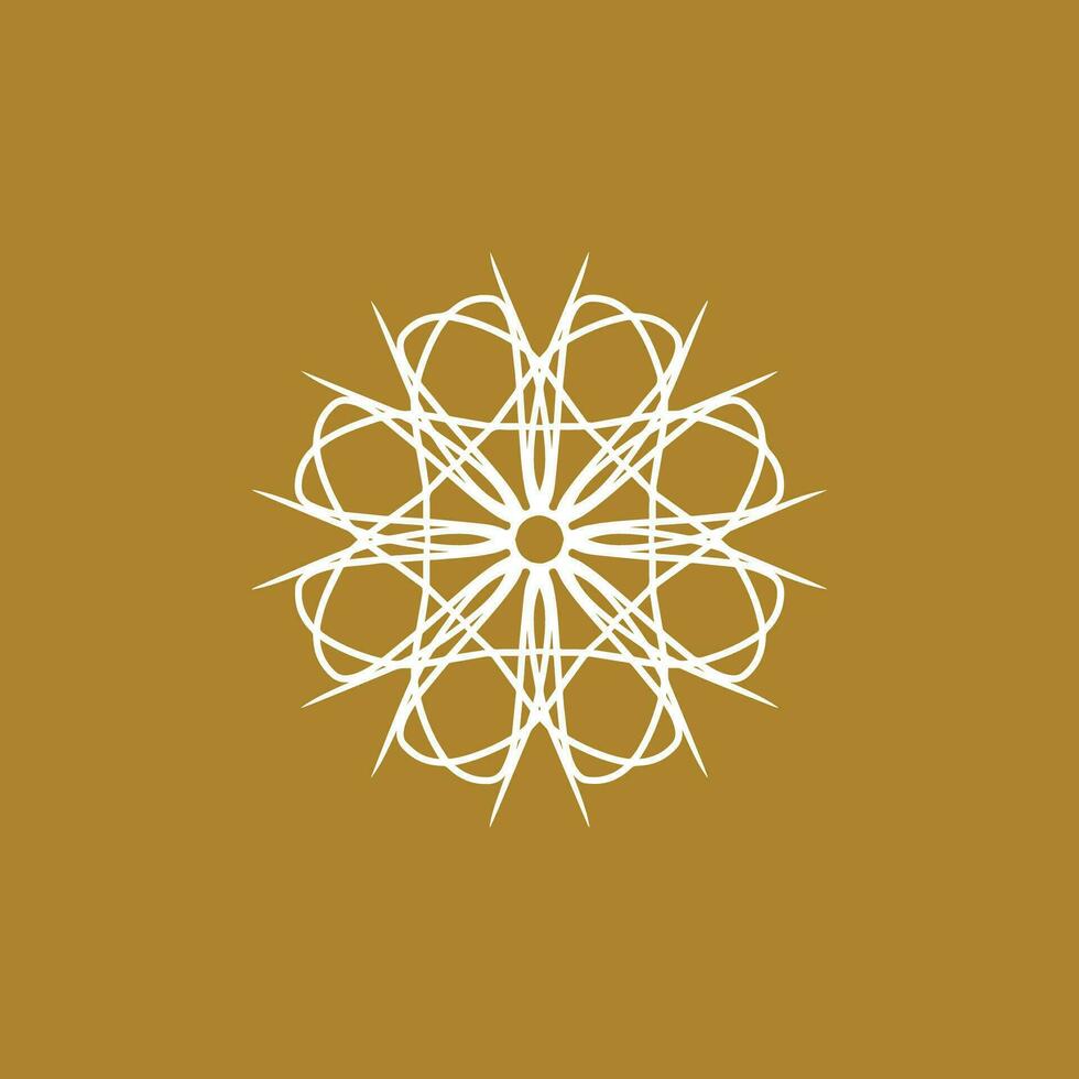 resumen blanco y oro púrpura floral mandala logo. adecuado para elegante y lujo ornamental símbolo vector