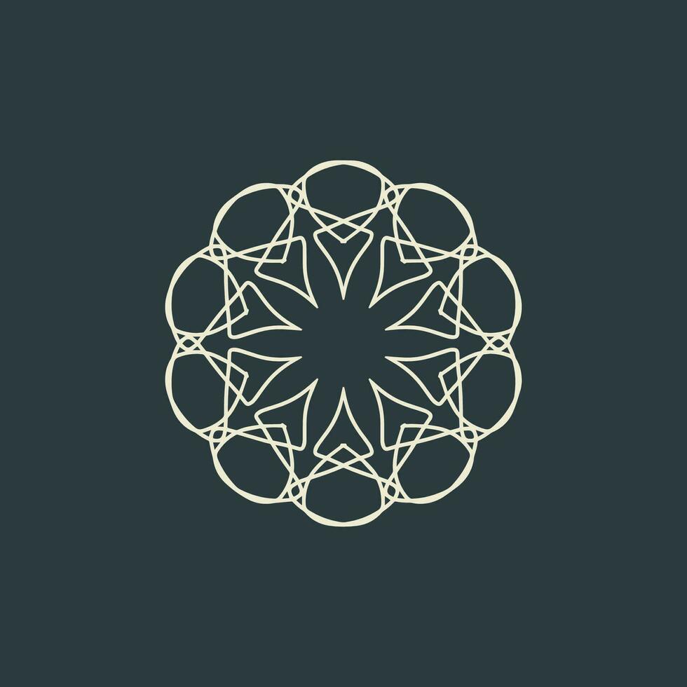 abstract light yellow and dark grey floral mandala logo. suitable for elegant and luxury ornamental symbol vector