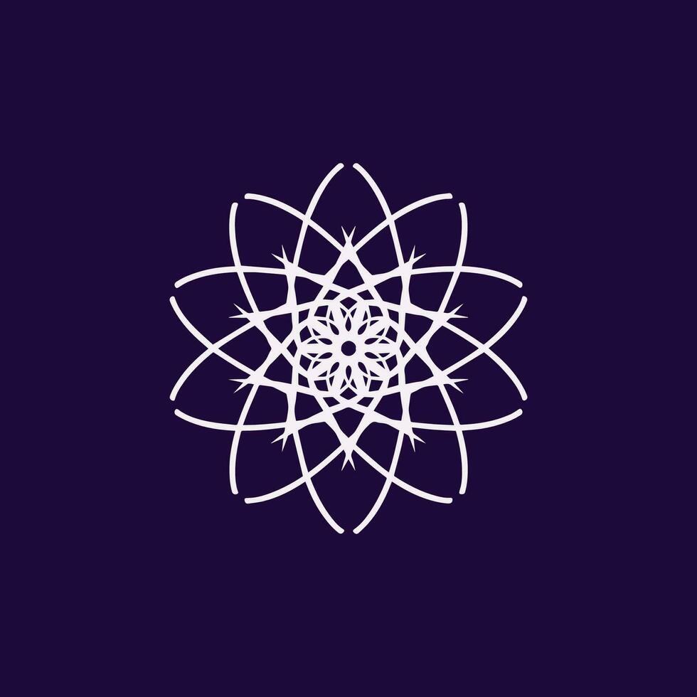 abstract white and purple floral mandala logo. suitable for elegant and luxury ornamental symbol vector