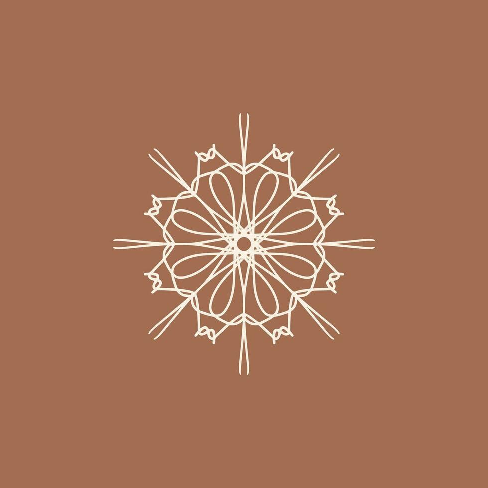 abstract cream and mocha brown floral mandala logo. suitable for elegant and luxury ornamental symbol vector