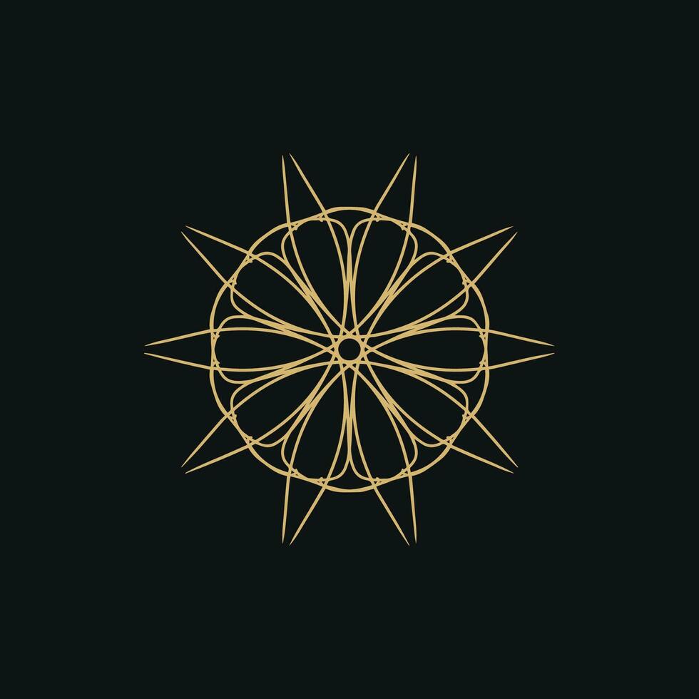 abstract gold and dark brown floral mandala logo. suitable for elegant and luxury ornamental symbol vector