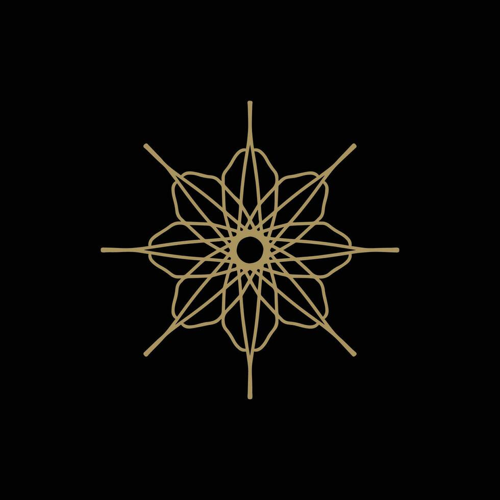 abstract gold and black floral mandala logo. suitable for elegant and luxury ornamental symbol vector