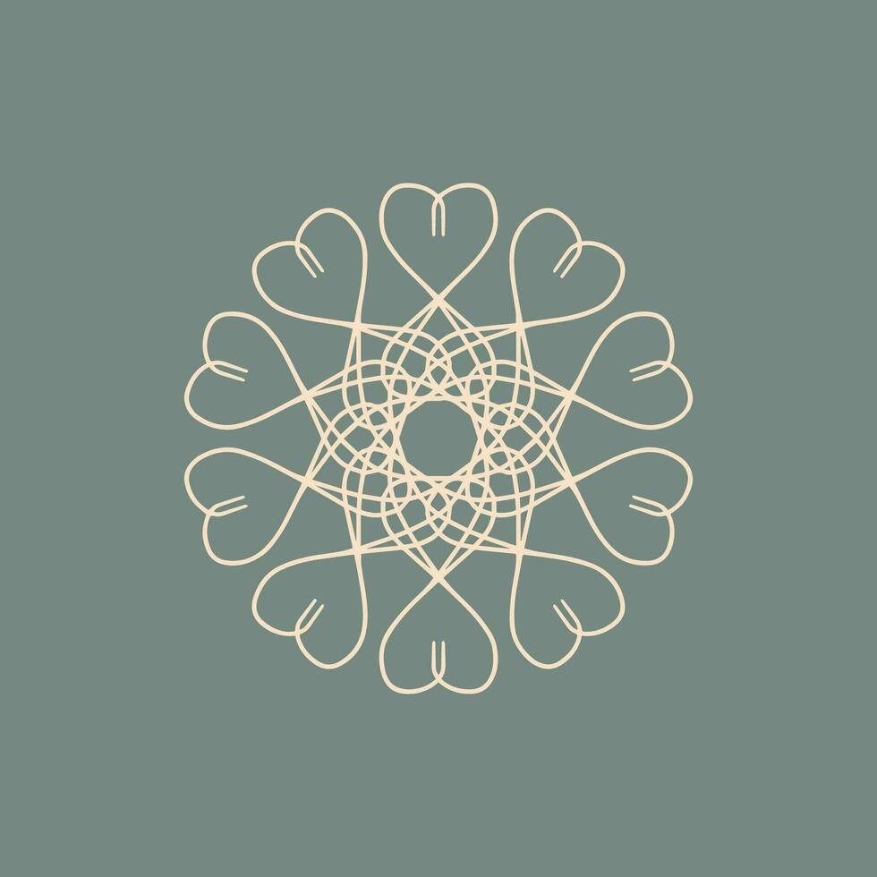 abstract cream and sage green floral mandala logo. suitable for elegant and luxury ornamental symbol vector