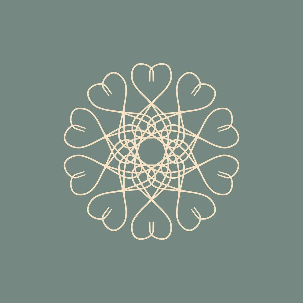 abstract cream and sage green floral mandala logo. suitable for elegant and luxury ornamental symbol vector