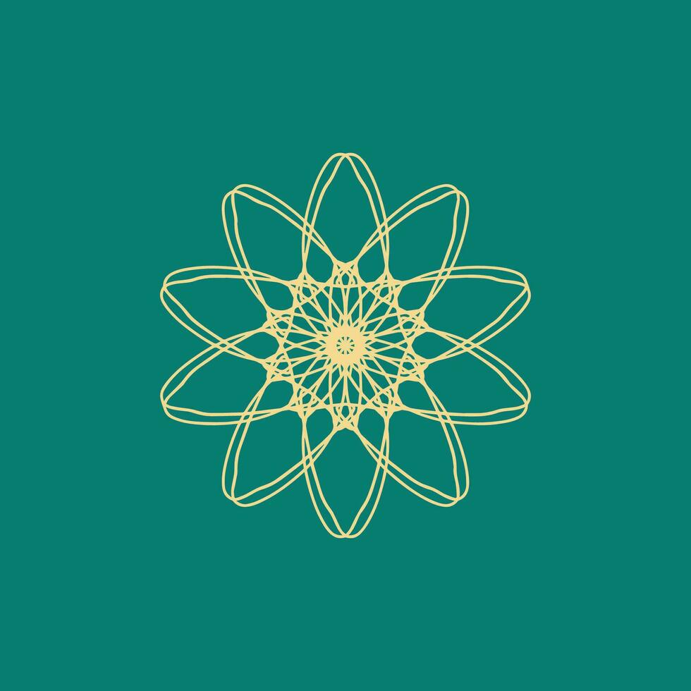 resumen ligero amarillo y verde floral mandala logo. adecuado para elegante y lujo ornamental símbolo vector