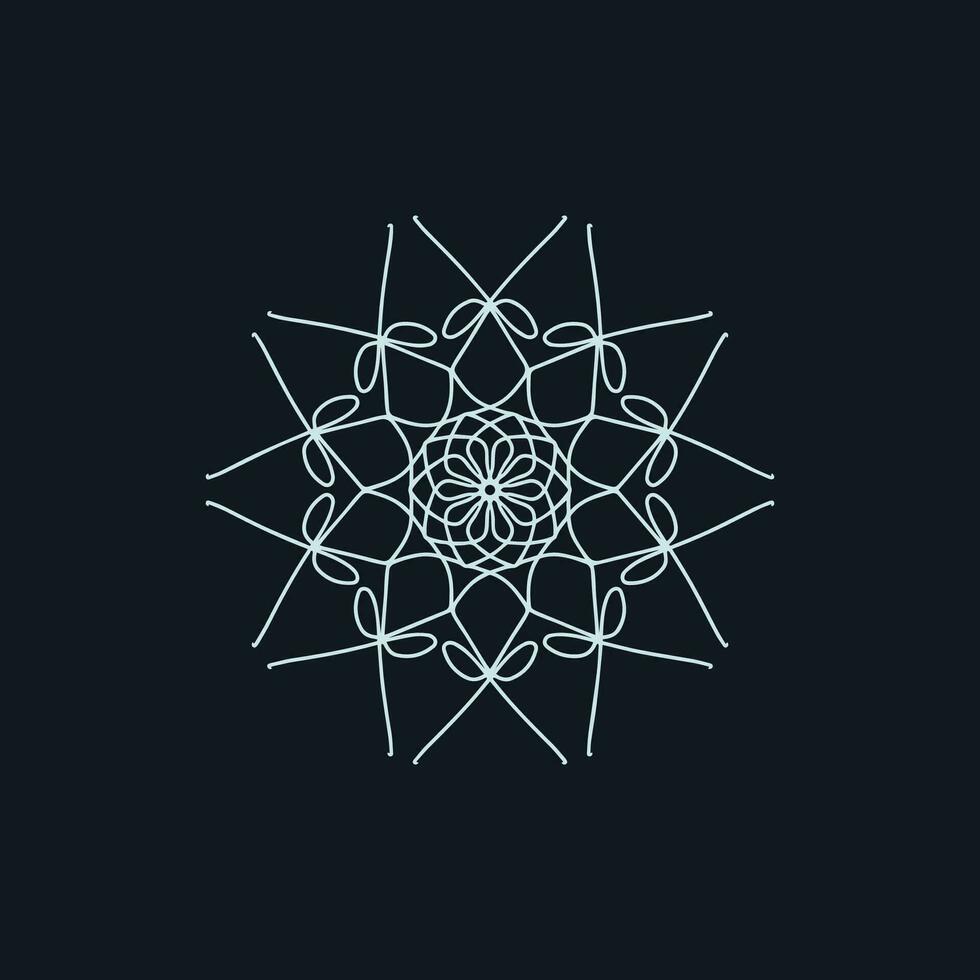 abstract blue grey and black floral mandala logo. suitable for elegant and luxury ornamental symbol vector