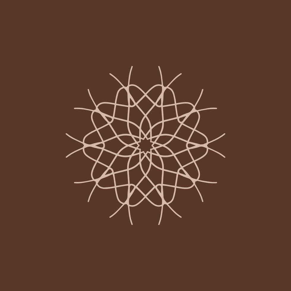 abstract cream and brown floral mandala logo. suitable for elegant and luxury ornamental symbol vector