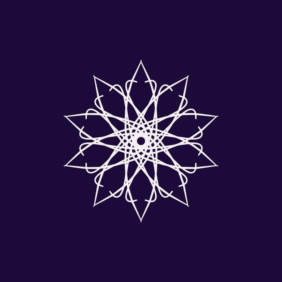 abstract white and purple floral mandala logo. suitable for elegant and luxury ornamental symbol vector