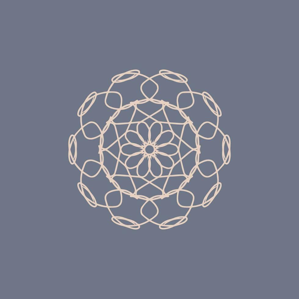 abstract peach and purple grey floral mandala logo. suitable for elegant and luxury ornamental symbol vector