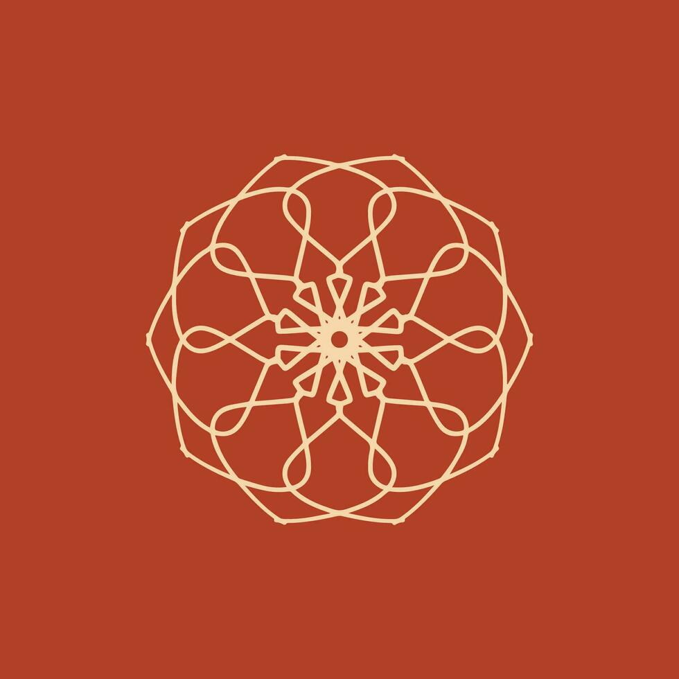 abstract cream and orange brown floral mandala logo. suitable for elegant and luxury ornamental symbol vector