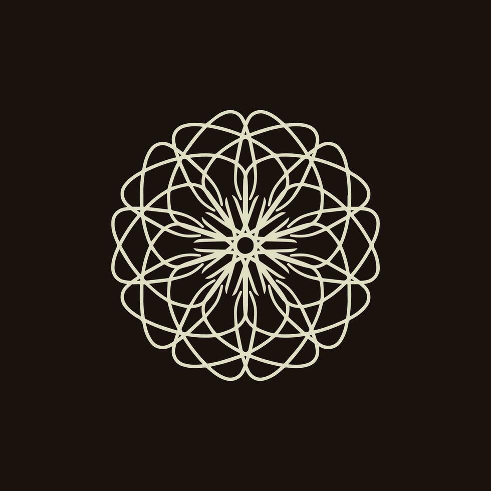 abstract light grey and dark brown floral mandala logo. suitable for elegant and luxury ornamental symbol vector