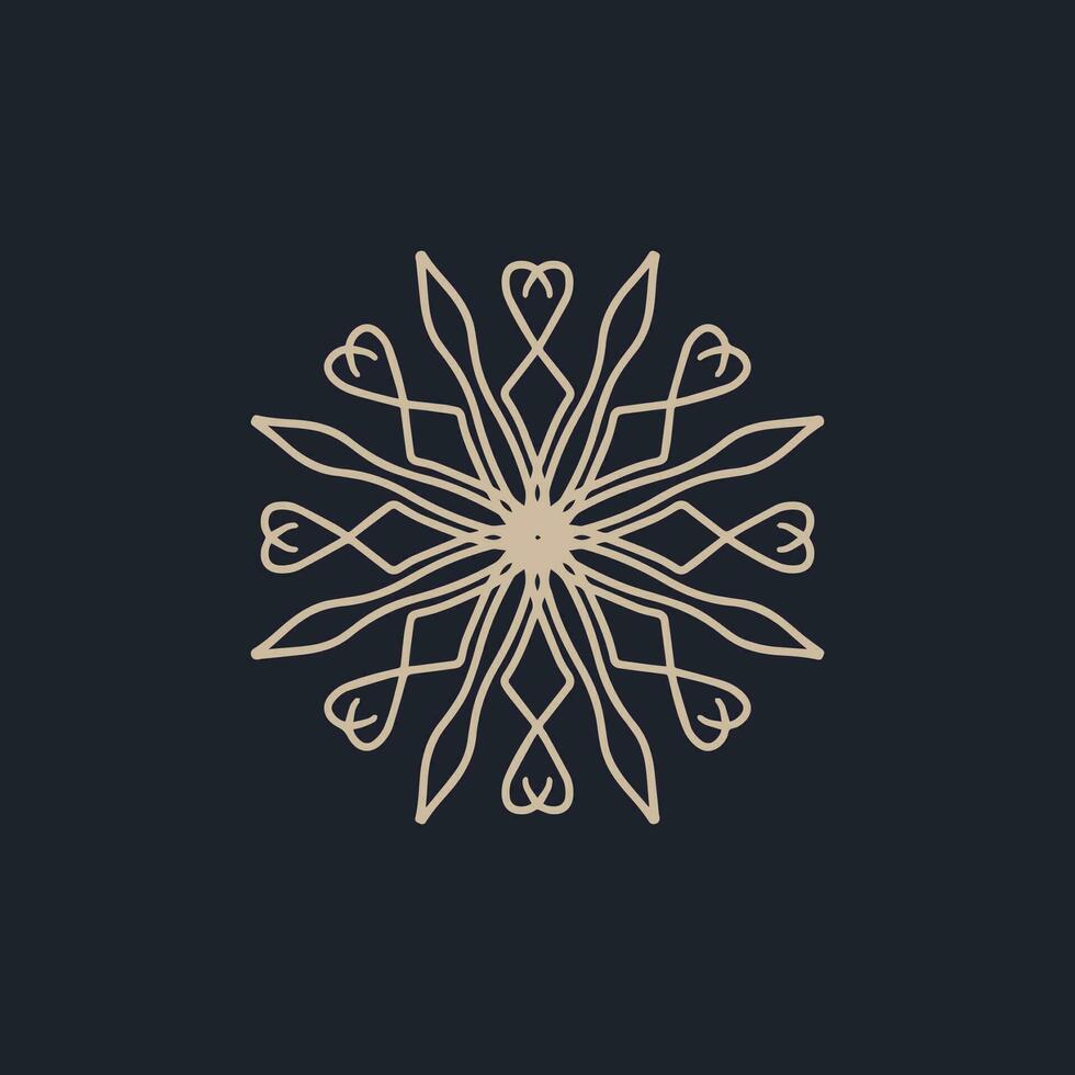 abstract cream and dark brown floral mandala logo. suitable for elegant and luxury ornamental symbol vector