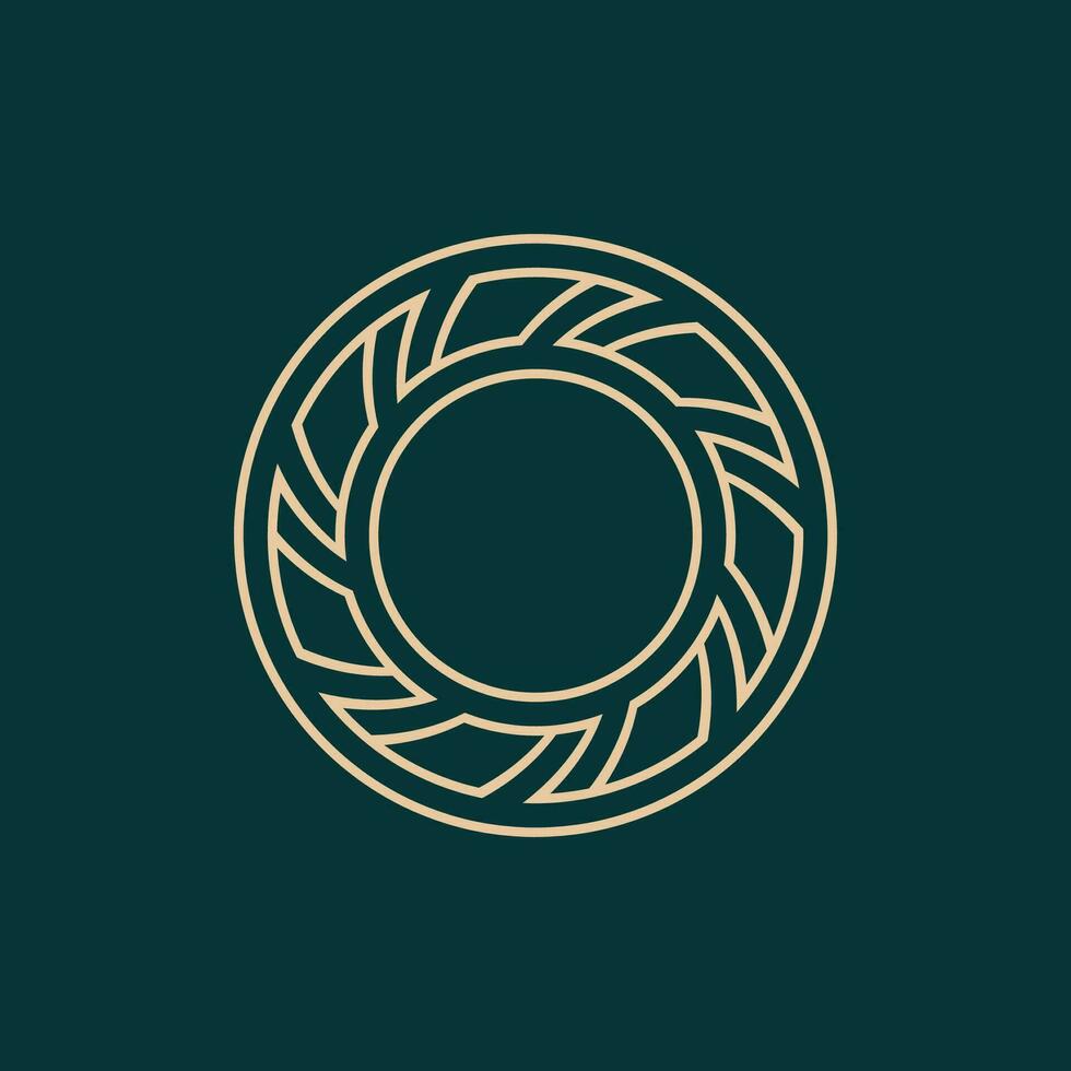 luxury circular ornamental frame emblem vector