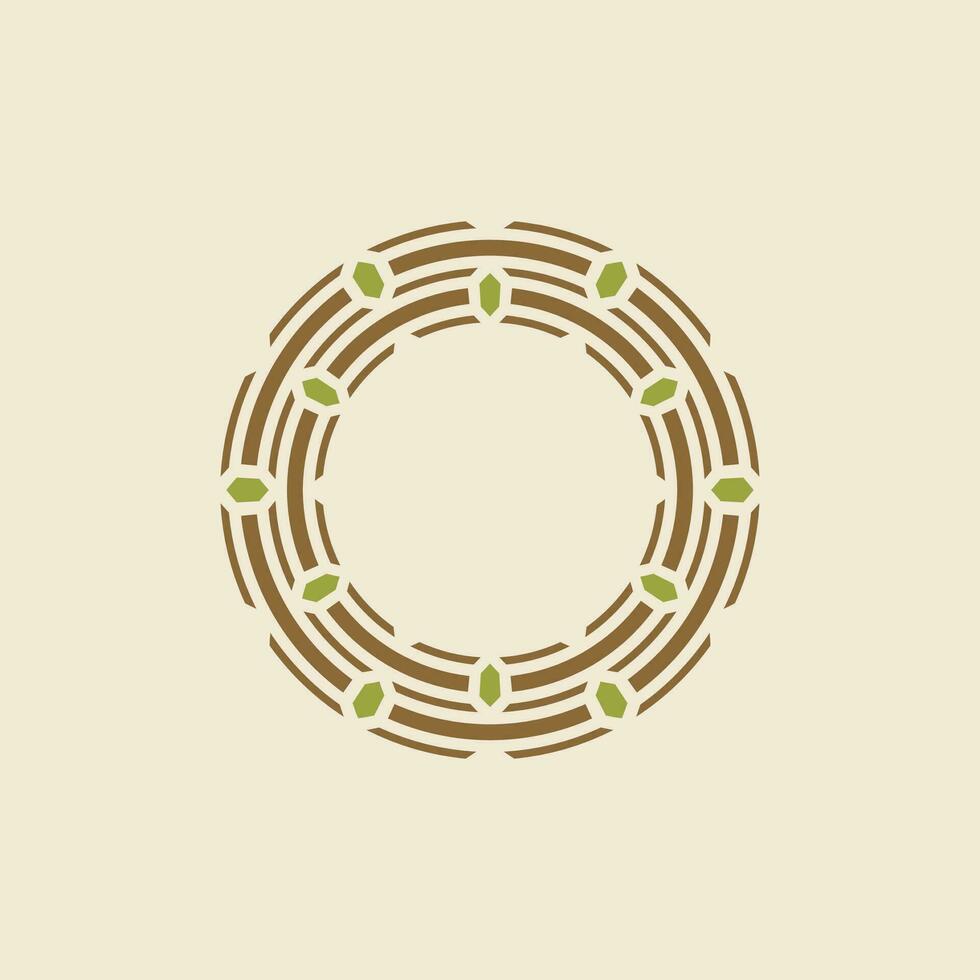 modern circular nest ornamental frame emblem vector