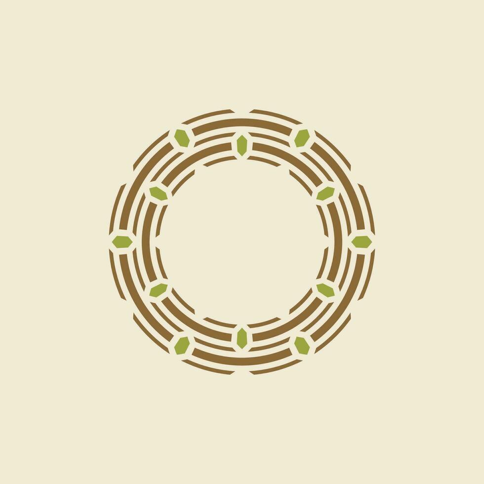 moderno circular nido ornamental marco emblema vector