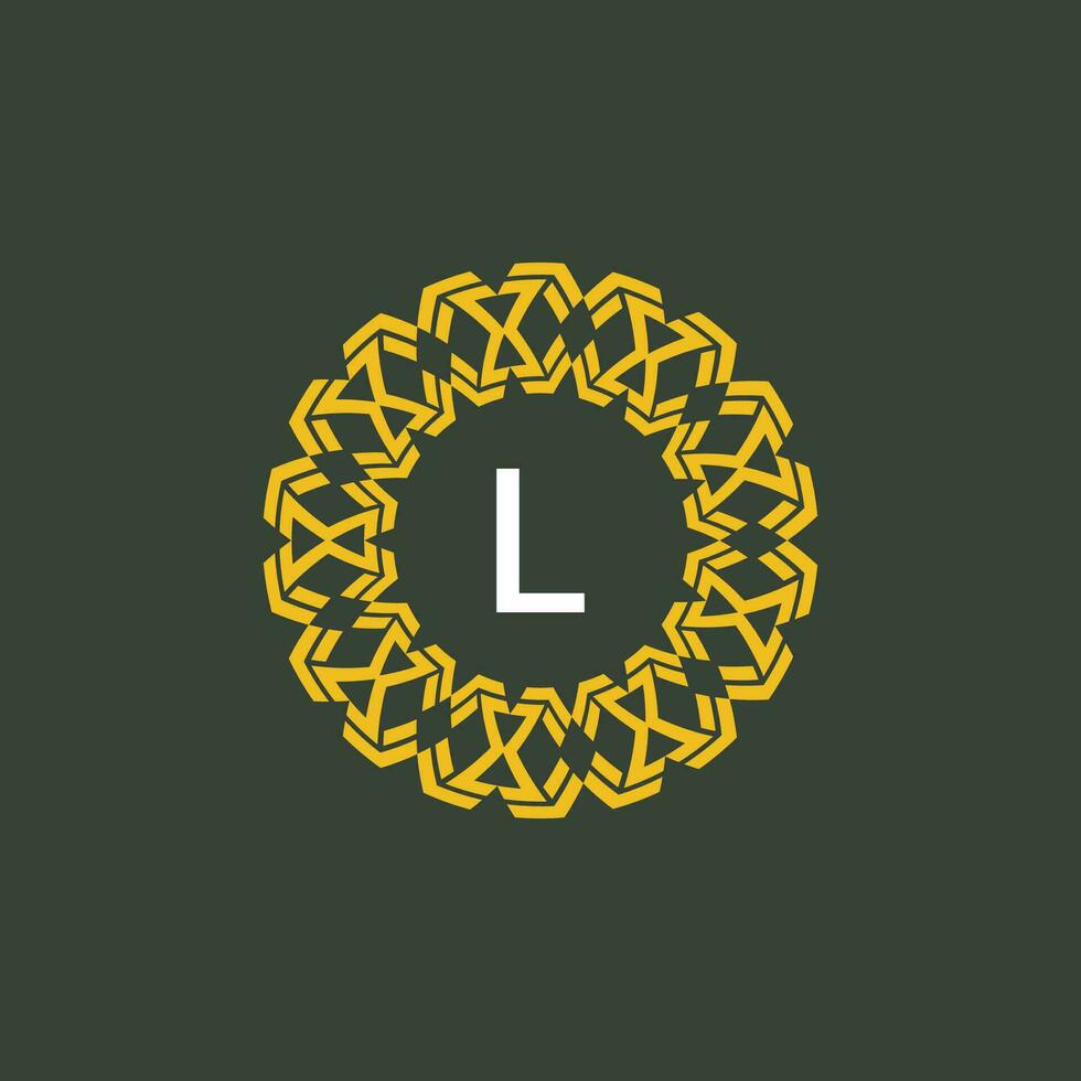 letter L medallion emblem initial circle badge logo vector