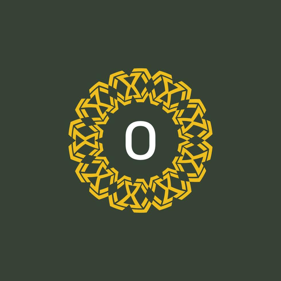 letter O medallion emblem initial circle badge logo vector