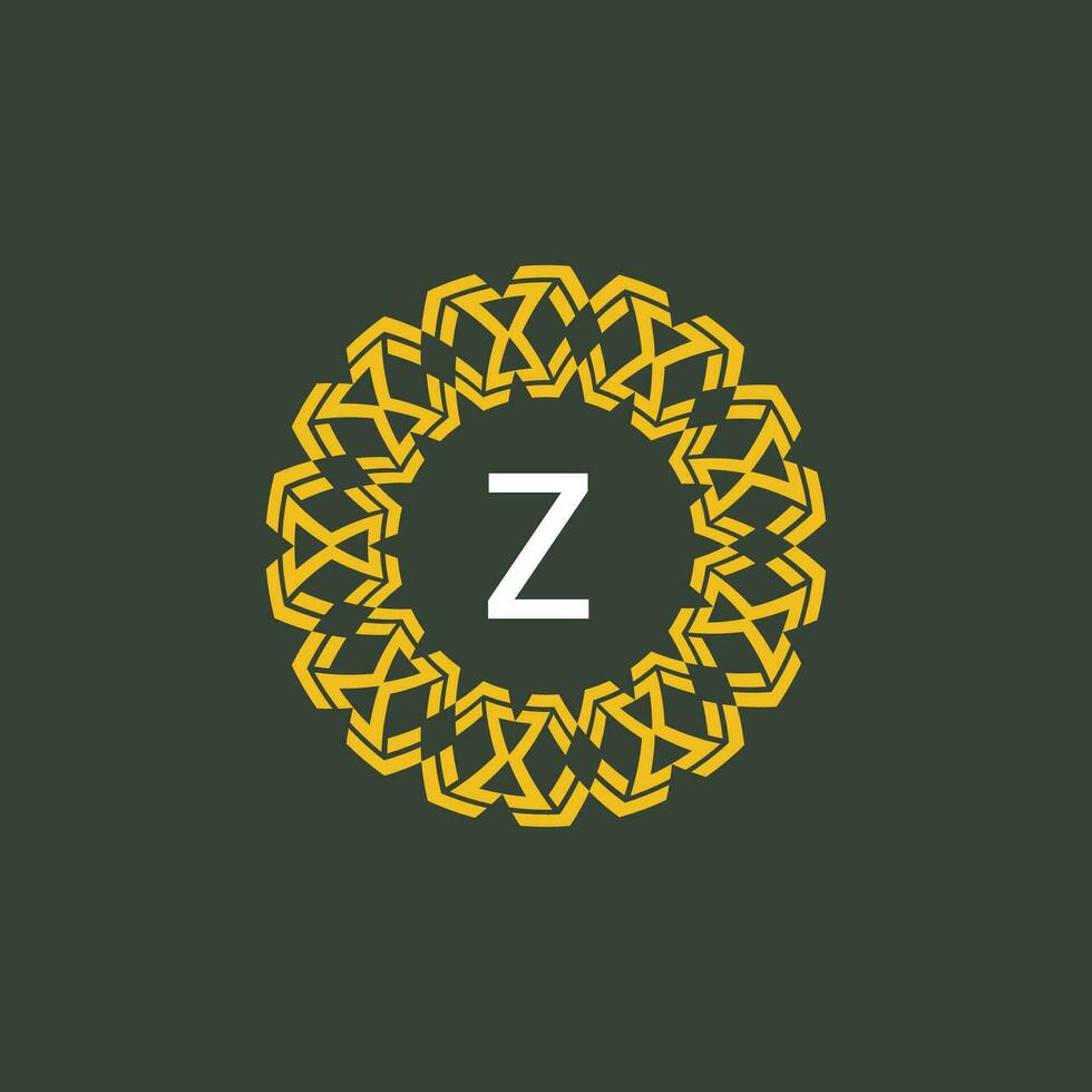 letra z medallón emblema inicial circulo Insignia logo vector