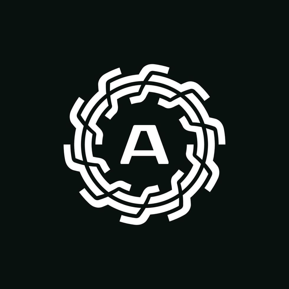 elegant and premium initial letter A symmetrical technology floral logo vector