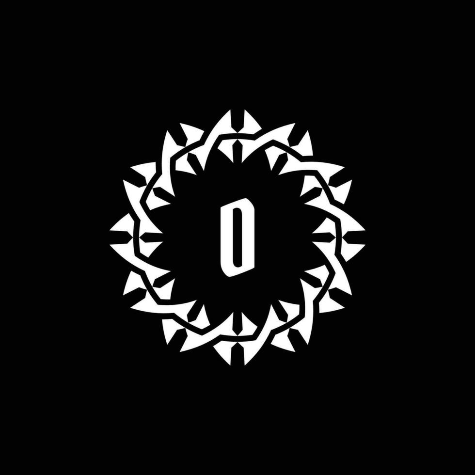Initial letter O ornamental border circle frame logo vector