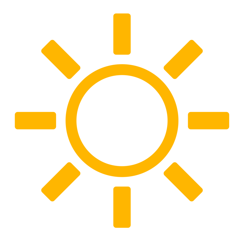 Sun icon isolated on Transparent Background png