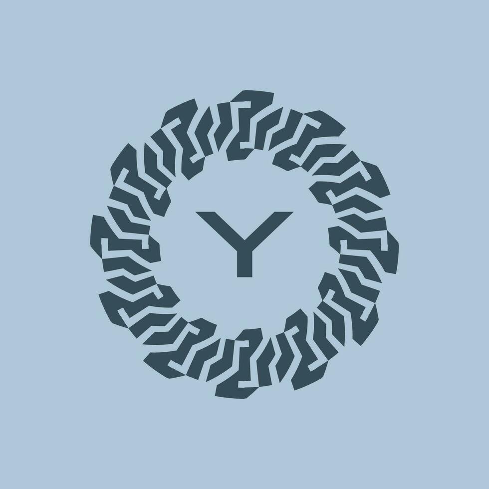 emblem logo initials letter Y. modern and technological emblems are suitable for companies in the digital era. alphabet decorative emblem vector