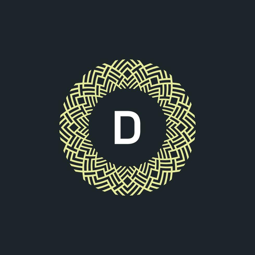 logo initials letter D. Logo emblem circle elegant and organic. round pattern ornament vector