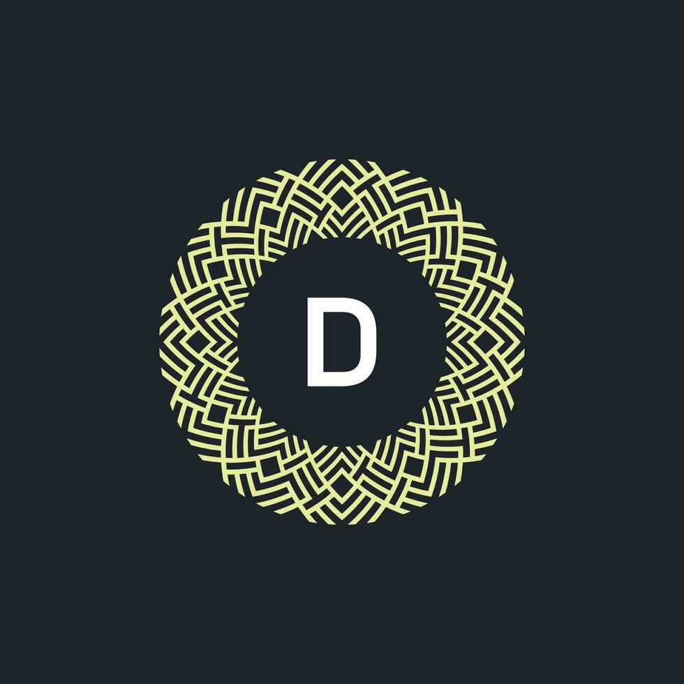 logo initials letter D. Logo emblem circle elegant and organic. round pattern ornament vector