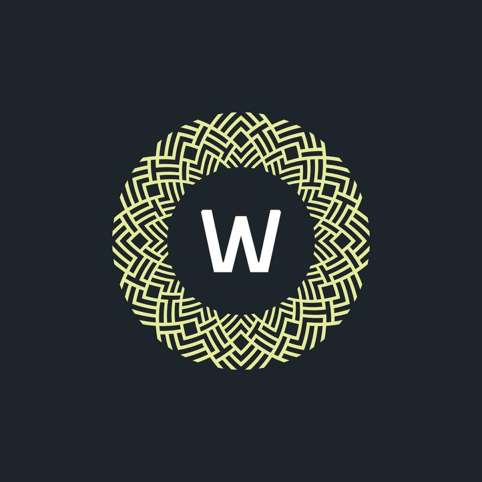 logo initials letter W. Logo emblem circle elegant and organic. round pattern ornament vector