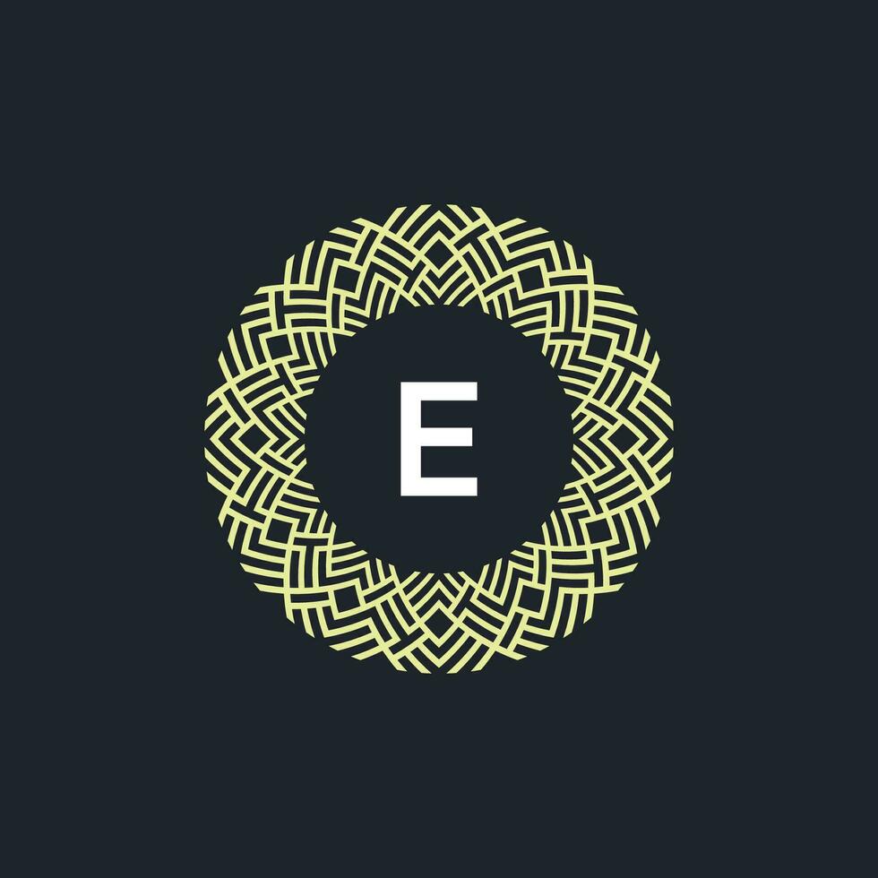 logo initials letter E. Logo emblem circle elegant and organic. round pattern ornament vector