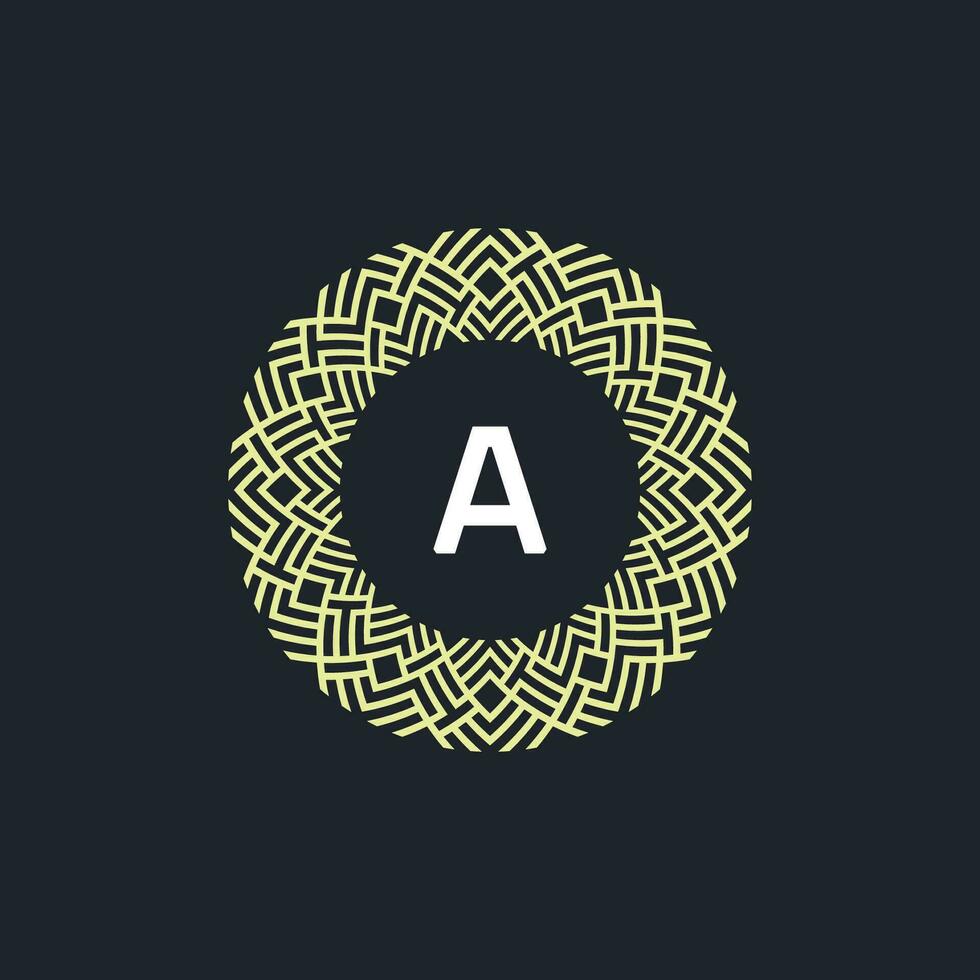logo initials letter A. Logo emblem circle elegant and organic. round pattern ornament vector