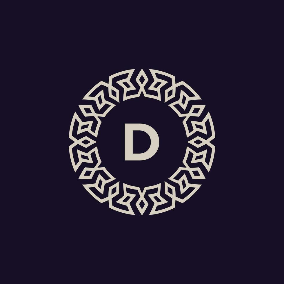 logo initials letter D. elegant and modern circle emblem. ornamental monogram emblem vector
