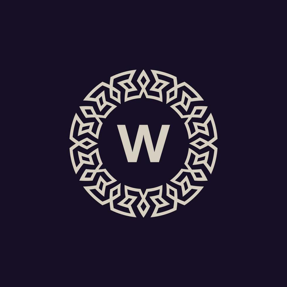 logo initials letter W. elegant and modern circle emblem. ornamental monogram emblem vector