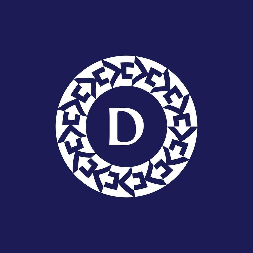 logo iniciales letra d. moderno y elegante circulo emblema. ornamental circular emblema. mismo modelo emblema vector