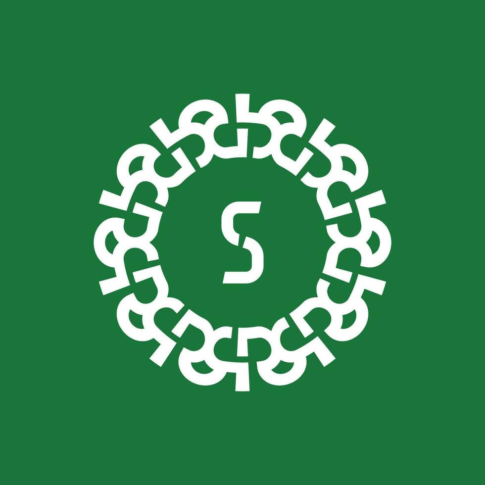 emblema logo iniciales letra s. natural y orgánico circulo emblema logo. adecuado para ambientalmente establecido empresas vector