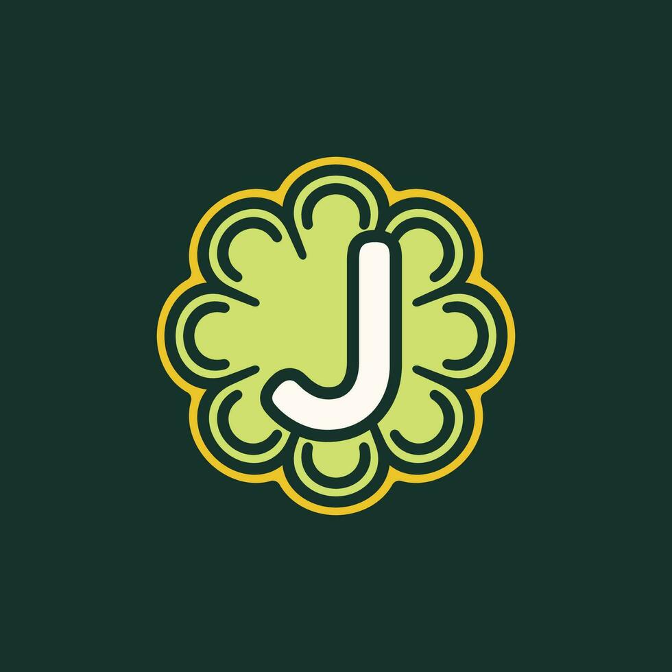 simple and abstract letter J vegetable plant logo vector