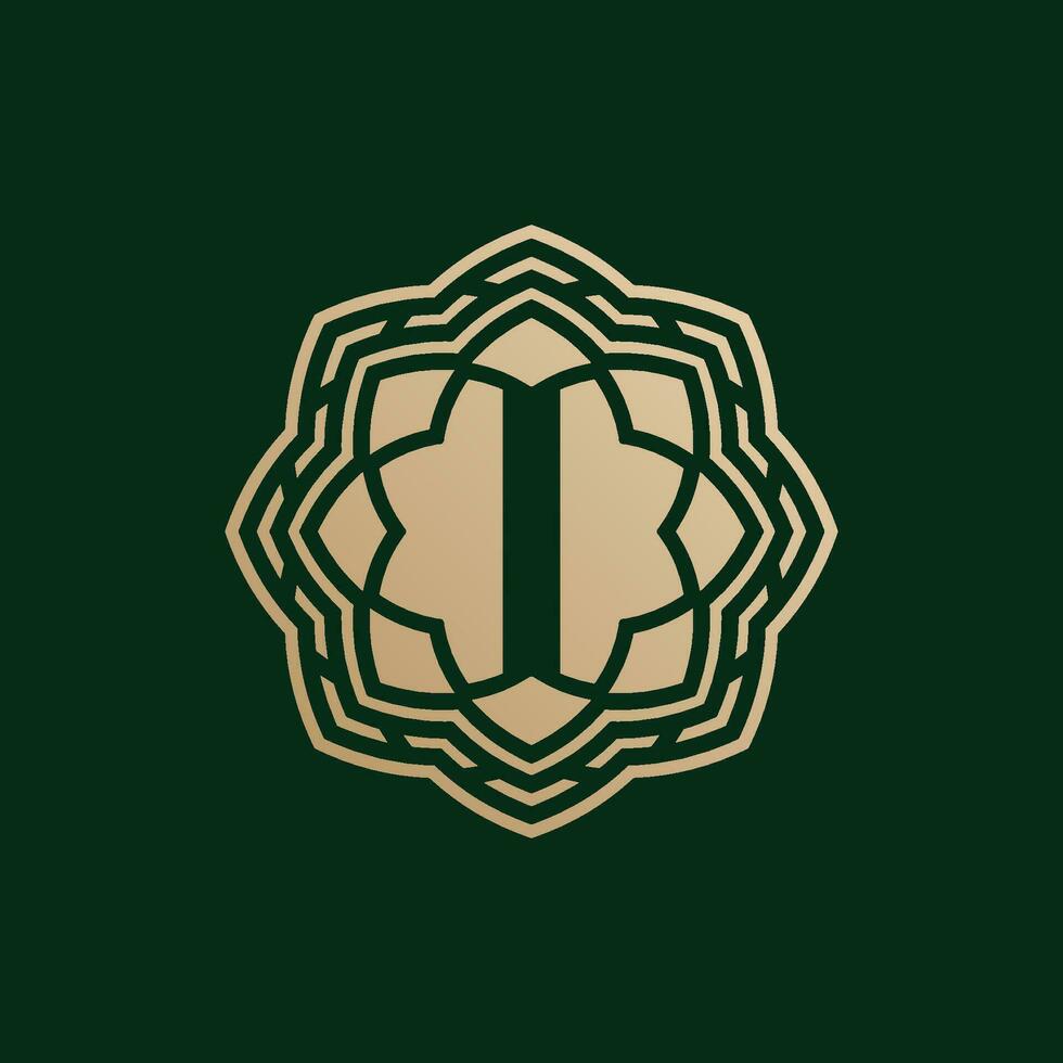 elegant and premium initial letter I symmetrical technology floral logo vector