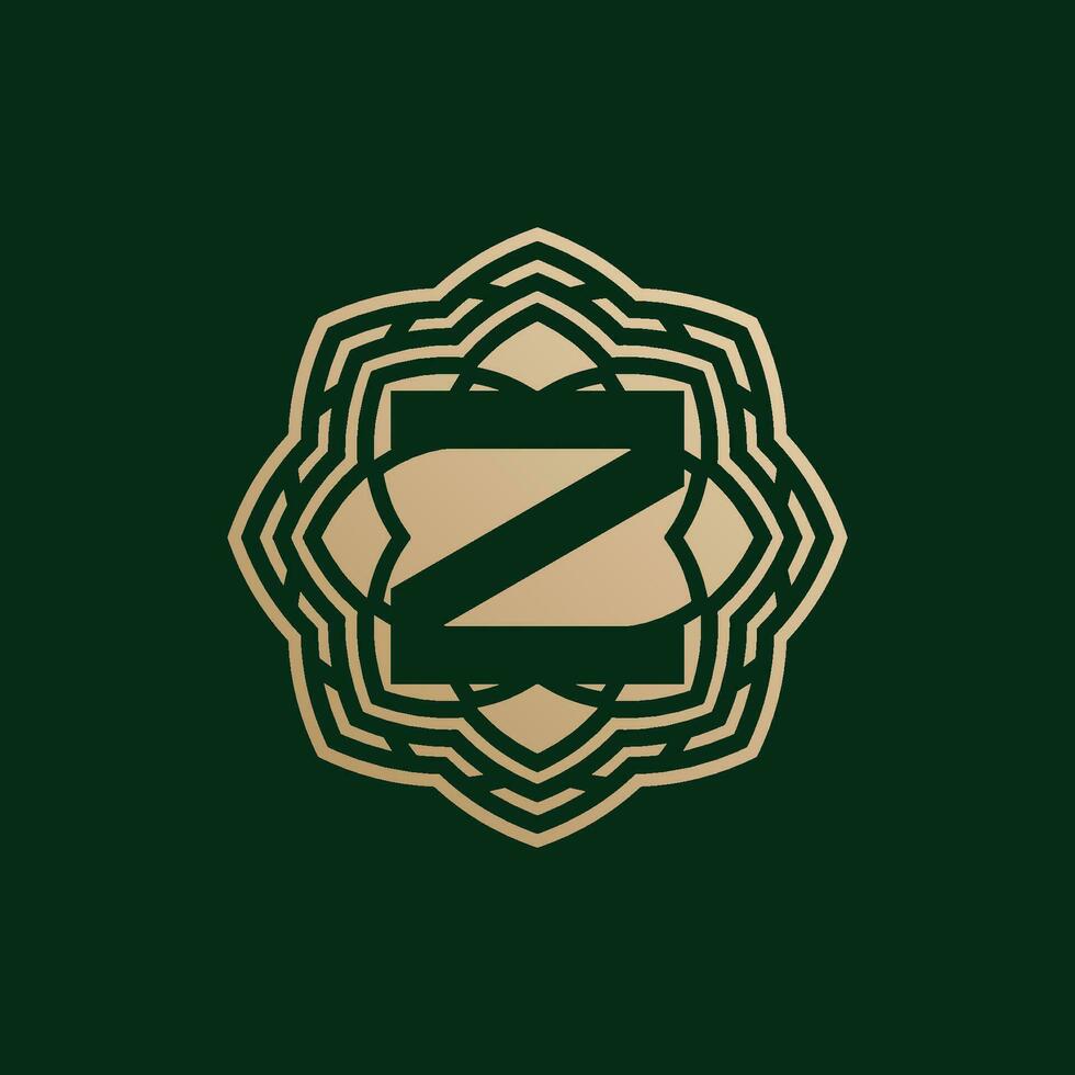 elegant and premium initial letter Z symmetrical technology floral logo vector
