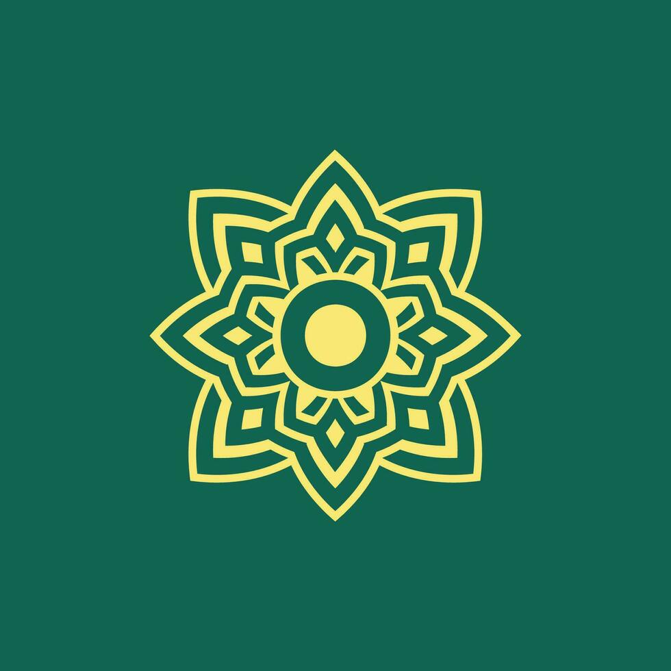 amarillo verde moderno y elegante inicial letra o simétrico floral estético logo vector