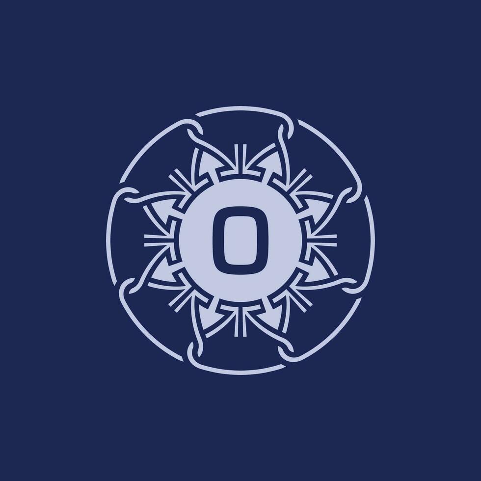 unique and elegant initial letter O alphabet circle ornamental emblem logo vector