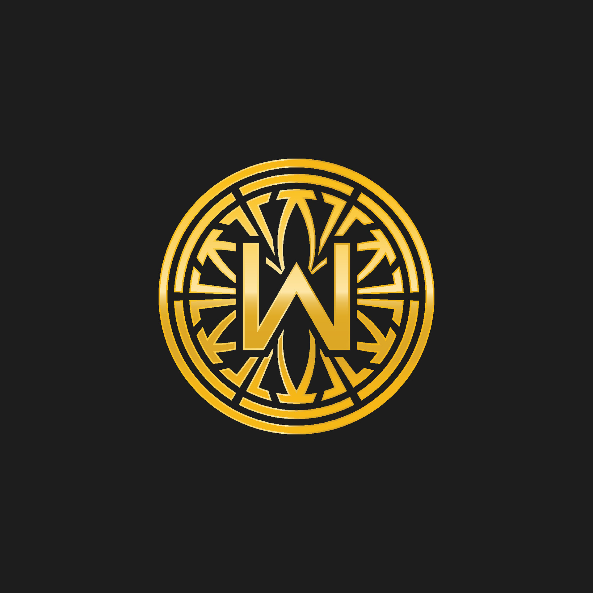 letter W medallion emblem initial circle badge logo 31978994 Vector Art ...