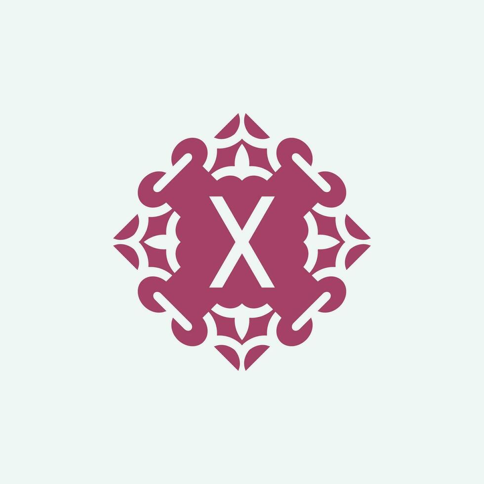 elegant initial letter W abstract ornament square emblem logo vector
