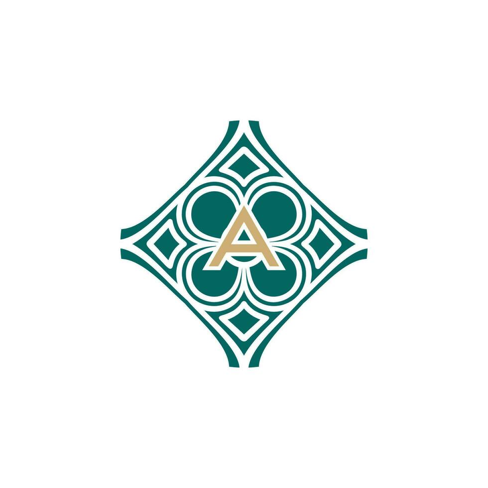 elegant initial letter A unique abstract pattern frame logo vector