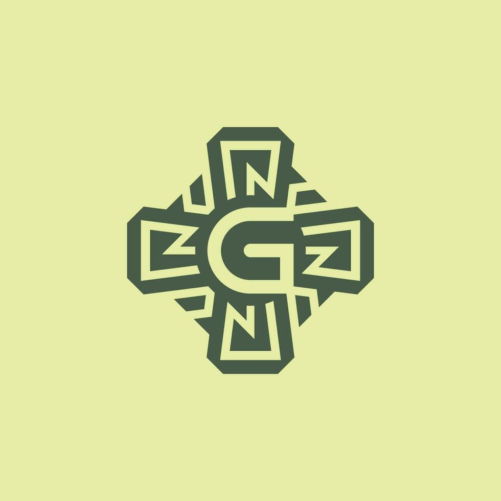 Initial letter G modern technology circuit pattern emblem logo vector