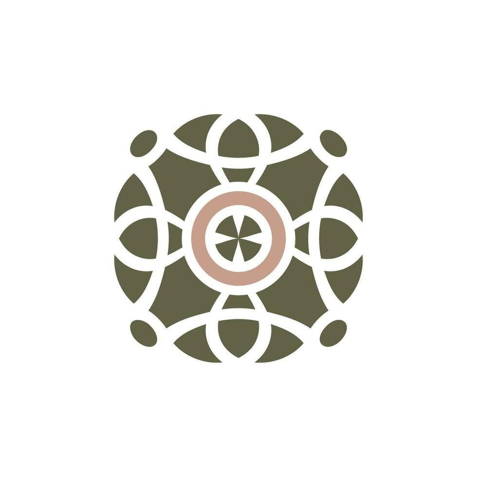 Initial letter O ornamental elegant pattern emblem frame logo vector
