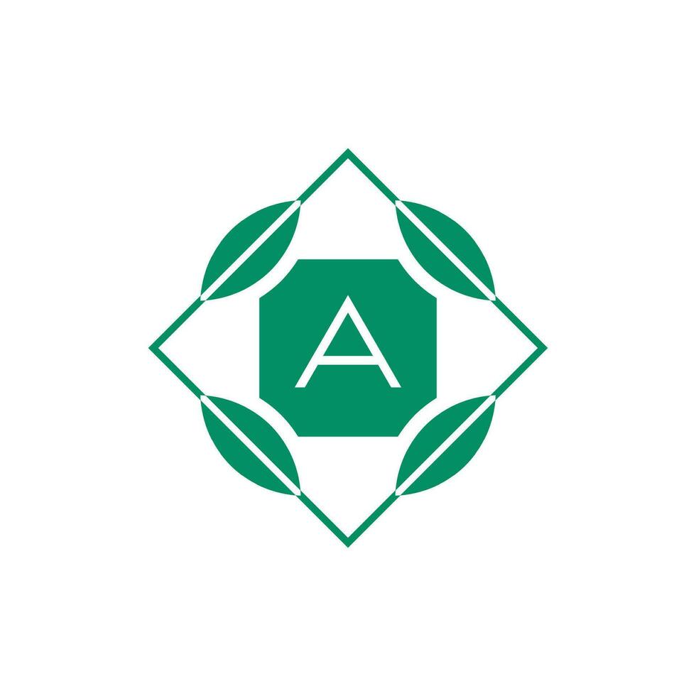 Initial letter A nature leaf emblem logo vector