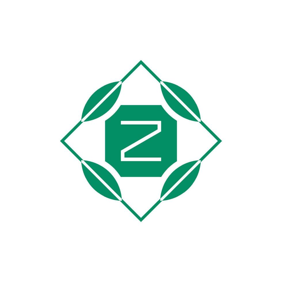 Initial letter Z nature leaf emblem logo vector