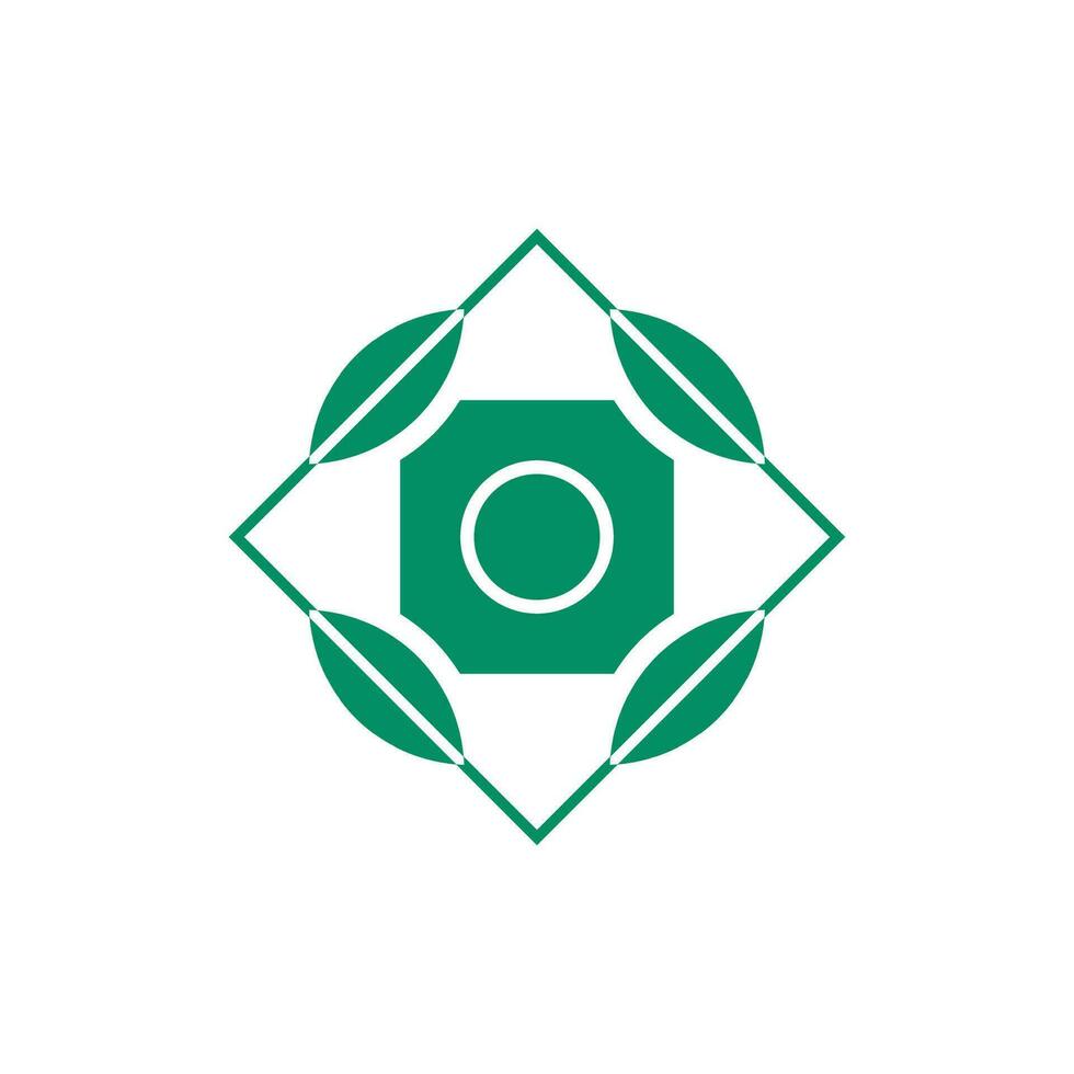 Initial letter O nature leaf emblem logo vector