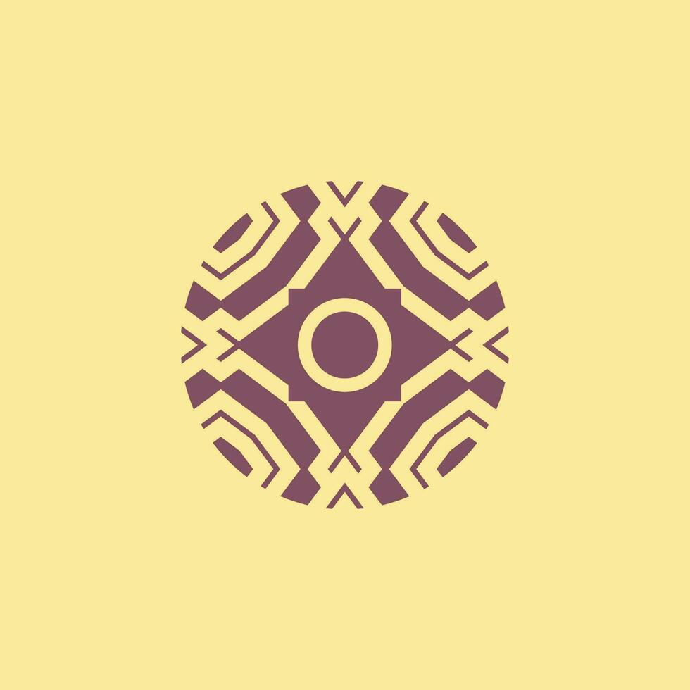Initial letter O circle frame unique tribe pattern logo vector